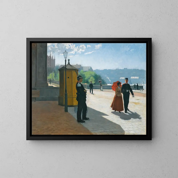 Soldaten vor dem Nationalmuseum in Stockholm - Carl Hedelin — gerahmtes Bild an der Wand