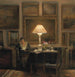 Eine Dame liest bei Lampe - Carl Holse — Ansicht des Kunstwerks