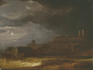 Ansicht der Uppsala-Landschaft im Mondschein - Carl Johan Fahlcrantz — Ansicht des Kunstwerks