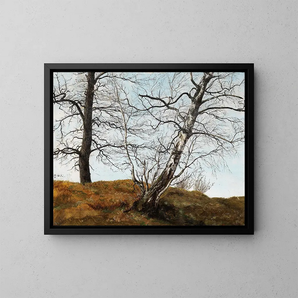 Eiche und Birke - Carl Julius von Leypold — gerahmtes Bild an der Wand