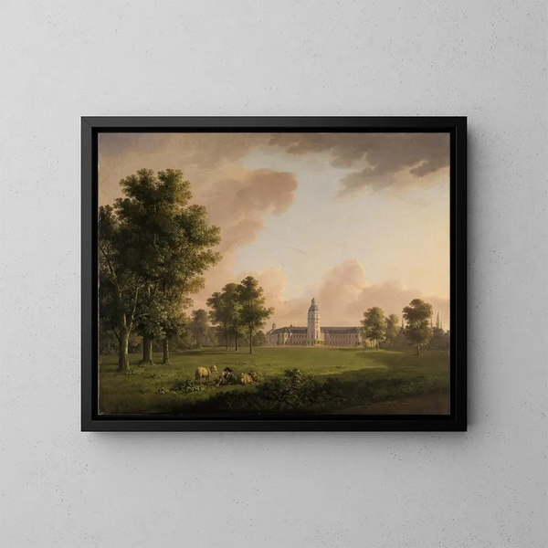 Vue du château de Karlsruhe depuis le jardin du château - Carl Kuntz — gerahmtes Bild an der Wand