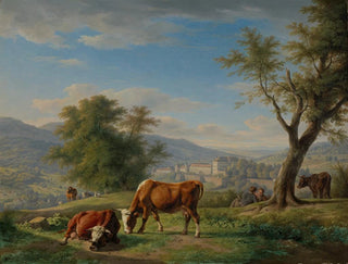 Tiere weiden in der Landschaft bei Baden-Baden - Carl Kuntz — Ansicht des Kunstwerks