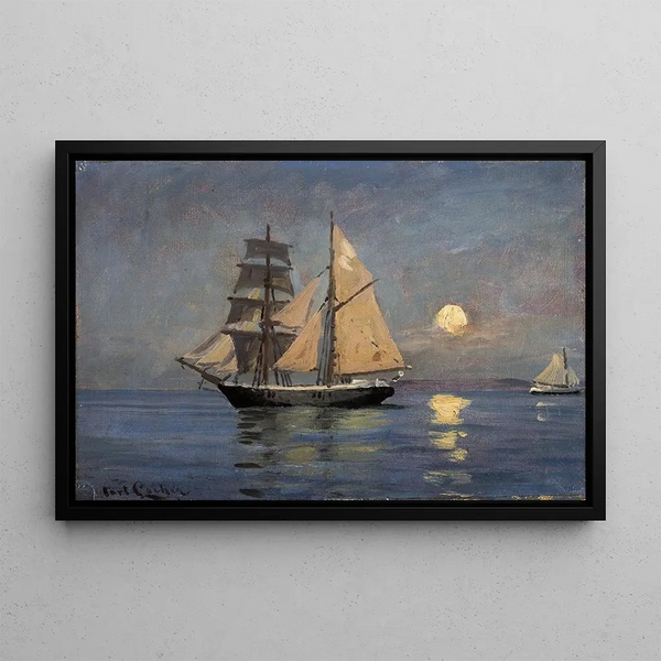 Carl Locher - Night atmosphere at see Full moon.webp