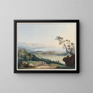 Vue de Genève prise depuis Saconex en Savoie - Carl Ludwig Hackert — gerahmtes Bild an der Wand