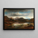 Ein Landschaftsbild des Abends mit einem Bergsee - Carl Millner — gerahmtes Bild an der Wand