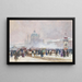 L'église Saint-Charles à Vienne sous une rafale de neige - Carl Müller — gerahmtes Bild an der Wand