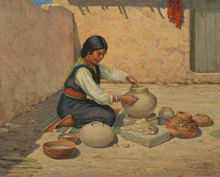 Frau Hopi beim Töpfern - Carl Moon — Ansicht des Kunstwerks