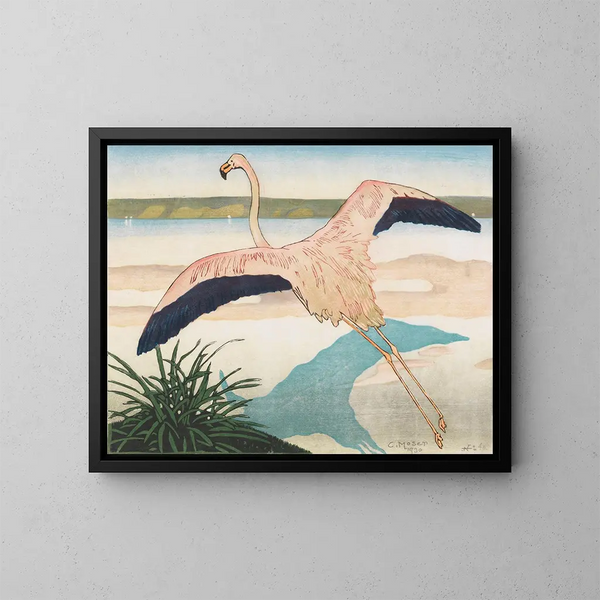 Flamant, zweite Version - Carl Moser — gerahmtes Bild an der Wand