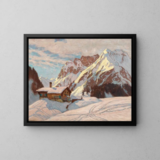 Das Gebirge von Karwendel - Carl O'Lynch de Town — gerahmtes Bild an der Wand