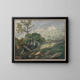 Ruine de Frankenstein en hiver - Carl Philipp Fohr — gerahmtes Bild an der Wand