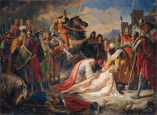 Charles Ier d'Anjou bei der Leiche von Manfred nach der Schlacht von Benevent am 26. Februar 1266 - Carl Rahl — Ansicht des Kunstwerks