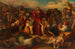 Leopold Graf Kollonitsch führt nach der Belagerung Wiens im Jahr 1683 die Kinder der ermordeten christlichen Gefangenen außerhalb des verlassenen türkischen Lagers - Carl Rahl — Ansicht des Kunstwerks