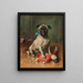 Ein Mops mit einer japanischen Puppe - Carl Reichert — gerahmtes Bild an der Wand