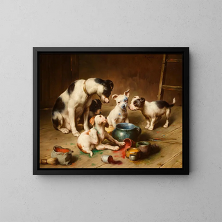 Artistes en herbe - Carl Reichert — gerahmtes Bild an der Wand