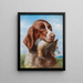 Jagdhund mit Bécassine - Carl Reichert — gerahmtes Bild an der Wand