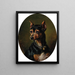 Pinscher-Gemälde mit Glockenhalsband - Carl Reichert — gerahmtes Bild an der Wand