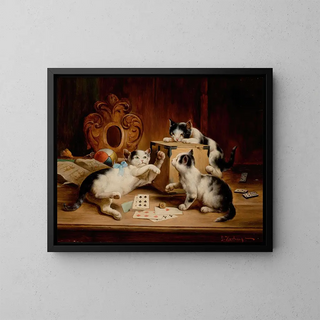 Kartenspiel - Carl Reichert — gerahmtes Bild an der Wand