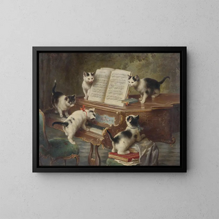 Der Katzenrecital - Carl Reichert — gerahmtes Bild an der Wand