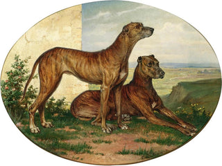 Zwei große Dänische Hunde in einer weiten Landschaft - Carl Reichert — Ansicht des Kunstwerks