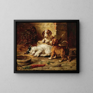 Schlaf gut bewacht - Carl Reichert — gerahmtes Bild an der Wand