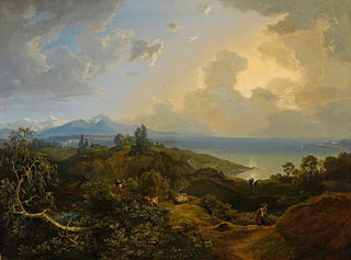 Ein weites Landschaft in Bayern oder dem Salzkammergut - Carl Rottmann — Ansicht des Kunstwerks