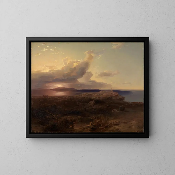 L'île de Gina mit den Ruinen des Hekate-Tempels - Carl Rottmann — gerahmtes Bild an der Wand