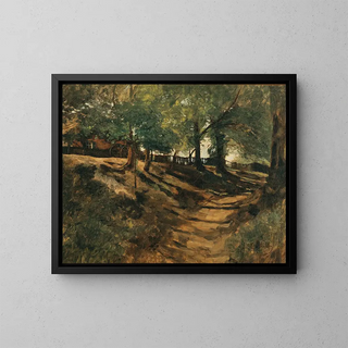 Eine Farm an einer Landstraße - Carl Schuch — gerahmtes Bild an der Wand