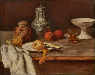 Ingwer-Topf mit Orangenscheibe - Carl Schuch — Ansicht des Kunstwerks