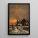 Winterlandschaft am Abend - Carl Schultze — gerahmtes Bild an der Wand