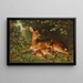 Eine Hirschkuh mit Kitz - Carl Schweninger Jr — gerahmtes Bild an der Wand