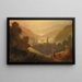 Landschaft mit Bergbauer und Kind - Carl Spitzweg — gerahmtes Bild an der Wand