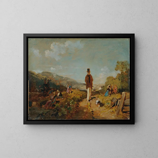 Der alte Mann und das junge Mädchen - Carl Spitzweg — gerahmtes Bild an der Wand