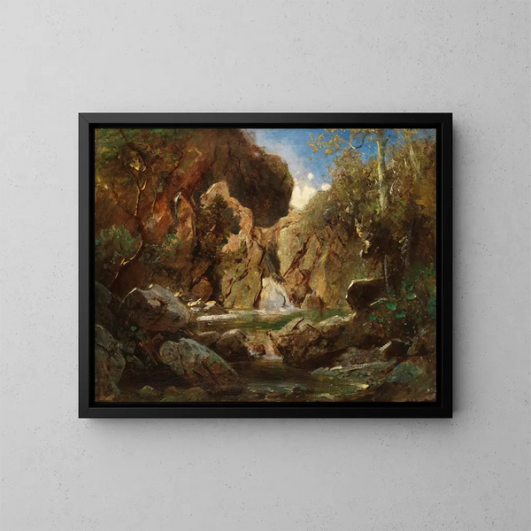 Felsenbassin mit Wildwasser - Carl Spitzweg — gerahmtes Bild an der Wand