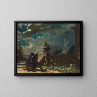 Hamlet und der Geist seines Vaters - Carl Spitzweg — gerahmtes Bild an der Wand