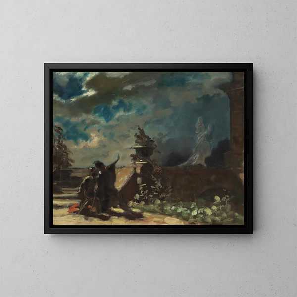 Hamlet und der Geist seines Vaters - Carl Spitzweg — gerahmtes Bild an der Wand