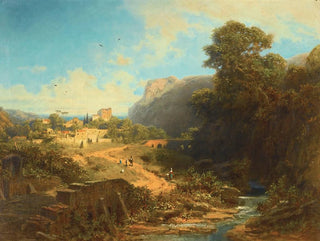 Italienisches Landschaftsgemälde - Carl Spitzweg — Ansicht des Kunstwerks