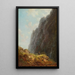 Berg und Milchfrau entlang eines gewundenen Steinwegs - Carl Spitzweg — gerahmtes Bild an der Wand