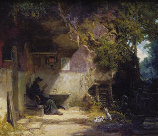 Der Einsiedler vor seiner Rückzug - Carl Spitzweg — Ansicht des Kunstwerks