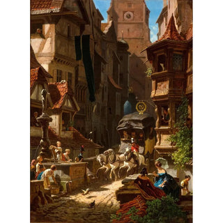 Carl Spitzweg - The arrival of the stagecoach.webp