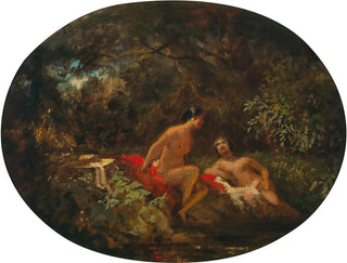 Frauen beim Baden in einem Waldsee - Carl Spitzweg — Ansicht des Kunstwerks