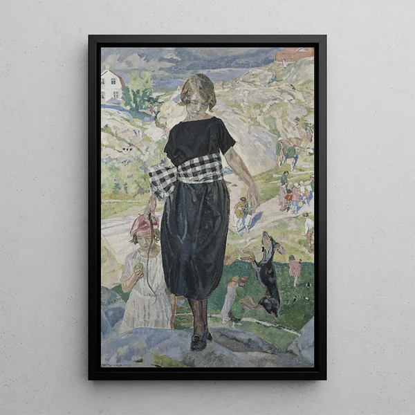 Reproduktion des Gemäldes Hund springend - Carl Wilhelmson