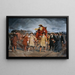 Ernst Rüdiger Graf Starhemberg inspiziert die Verteidigungsarbeiten an der Löwelbastei 1683 - Carl Wurzinger — gerahmtes Bild an der Wand