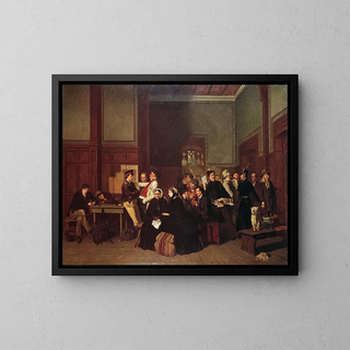 Wartezimmer der dritten Klasse II - Carl d'Unker — gerahmtes Bild an der Wand