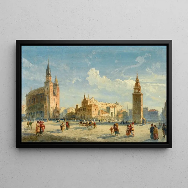Carlo Bossoli - Mariacki square with the cloth hall Cracow.webp