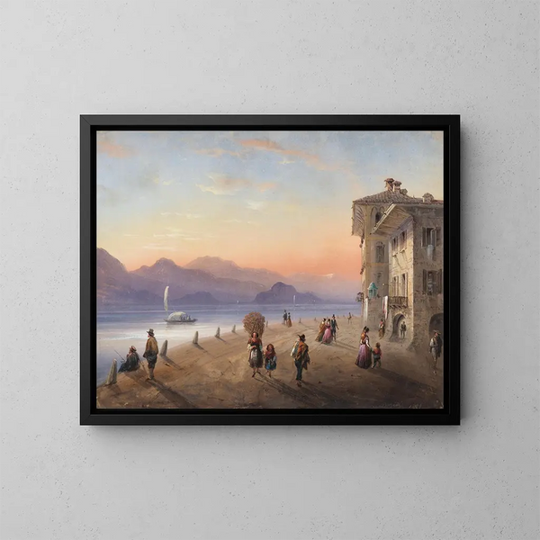Palazzo Borromeo auf der Isola Bella am Lago Maggiore - Carlo Bossoli — gerahmtes Bild an der Wand
