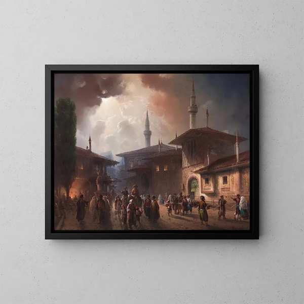 Das Palast der Khane in Bakhchisarai in der Krim - Carlo Bossoli — gerahmtes Bild an der Wand