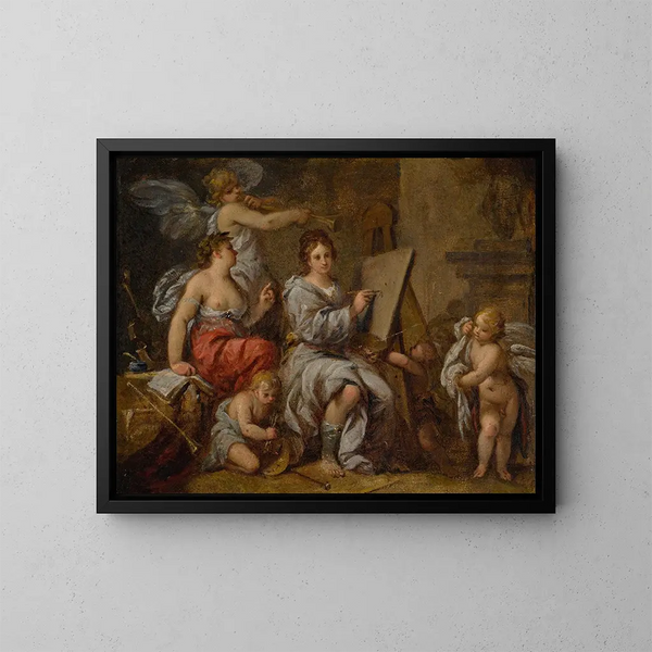 Eine Allegorie der Malerei - Carlo Francesco Nuvolone — gerahmtes Bild an der Wand