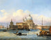 Venedig, der Eingang zum Canal Grande mit Santa Maria della Salute und Punta della Dogana - Carlo Grubacs — Ansicht des Kunstwerks