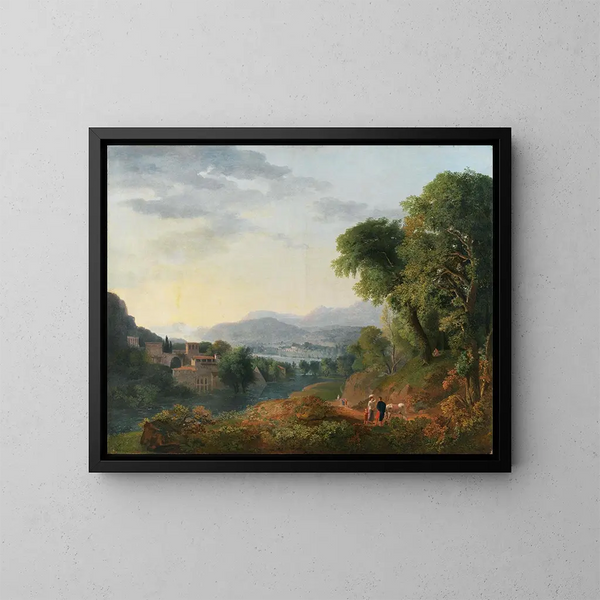 Ein italienisch anmutende Landschaft - Carlo Labruzzi — gerahmtes Bild an der Wand