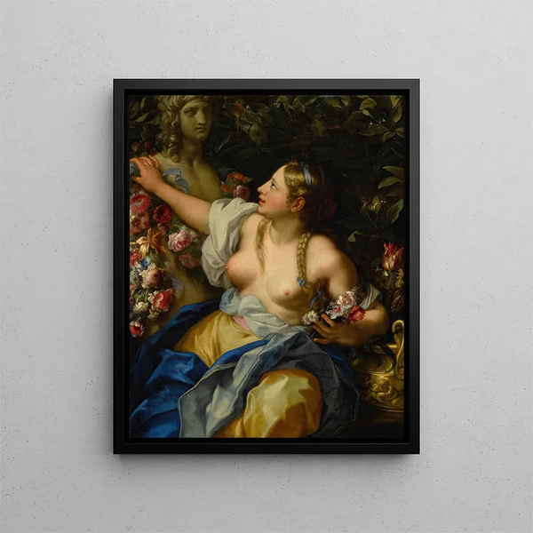 Portrait einer jungen Frau in Flore - Carlo Maratti — gerahmtes Bild an der Wand